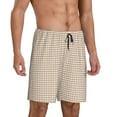 thumbnail image 2 of Gaeub Brown Gingham Printed Men's Short Pajama Pants, Lightweight Lounge & Sleep Bottoms Keep You Cool - Small, 2 of 9