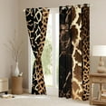 thumbnail image 4 of Homewish Brown Leopard Print Black Out Curtains for Women, Giraffe Cheetah Animal Curtains Pack of 2 (42x63 Each), Fashion Abstract Bedroom Curtains, Blackout Curtains Bedroom Decor, 4 of 7