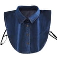 thumbnail image 2 of Women's Detachable Fake Collar, Plaid & Denim Styles, Pointed Shirt Collar, Adjustable Back Ties, Layering Accessory, Sweaters, Blouses, Casual Daily Wear A One Size, 2 of 3