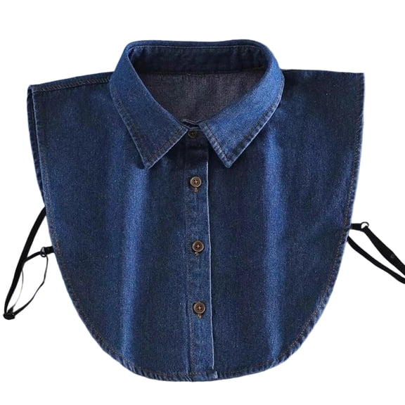 Denim False Collar – The Layering Essential for Women, Denim False Collar for Women, Detachable Dickey Collars (A)