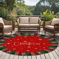 thumbnail image 4 of Round Rugs 5Ft, Merry Christmas Round Area Rug Washable Indoor Throw Carpet, Xmas Tree Winter Snowflake Red Soft Non Slip Circle Rug for Cabinet Bathroom Home Decor Aesthetic, 4 of 8