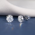 thumbnail image 4 of Moissanite Stud Earrings for Women |Round Cut D Color VVS1 Clarity ,F136 Implant Grade Titanium Earrings Stud,Hypoallergenic Earrings,Earrings for Men and Women,Everyday Studs, 4 of 7