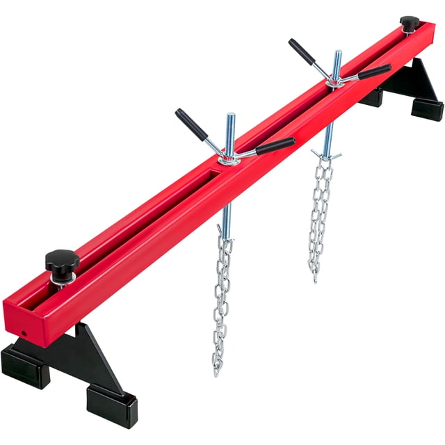 VEVOR Barre de Support Moteur Capacité 1100 lbs Barre Transversale Moteur Treuil 2 Points Support de Levage Crochets Doubles, Treuil Moteur Maintient le Moteur Stable pour Garages à Domicile et Atelier de Réparation Automobile