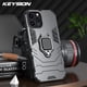 thumbnail image 2 of Funda armadura a prueba de golpes KEYSION para iPhone 13 Pro Max 12 Mini Ring Stand Back Cover para iPhone 11 Pro max XS XR 8 7 6 Plus SE 2020 Tan Jianjun unisex, 2 of 2