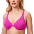 thumbnail image 1 of Sostén DELMIRA con cierre frontal, espalda racerback, talla grande 34C morado, 1 of 4