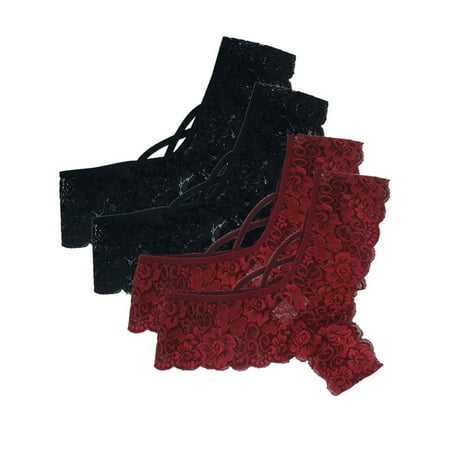 

LAPA Women Underwear Lace Seamless Thongs Panties Lingerie 4 Pack