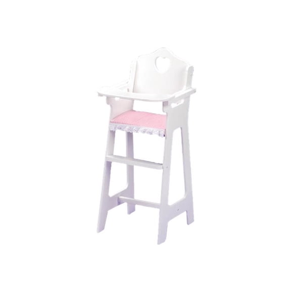 Badger Basket - Doll High Chair w/Plate, Bib, and Spoon - white