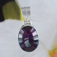 thumbnail image 3 of Gorgeous Hawaiian Large Genuine Rainbow Mystic Topaz Necklace, Sterling Silver Rainbow Topaz Pendant, N8818 Valentine Birthday Mom Gift, 3 of 3