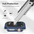 thumbnail image 3 of Htwon Anti-Scratched Tempered Glass+Protective Case For Apple Watch Series 4/5/6/SE 44mm Screen Protector Rugged Cover Bumper iwatch Accessories, 3 of 13