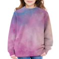 thumbnail image 4 of Mercatoo Teen Girls Tie Dye Crew Neck Sweatshirts Cute Cotton Pullover Sweatshirts Kids Long Sleeve Gradient Color Sweater, 4 of 7