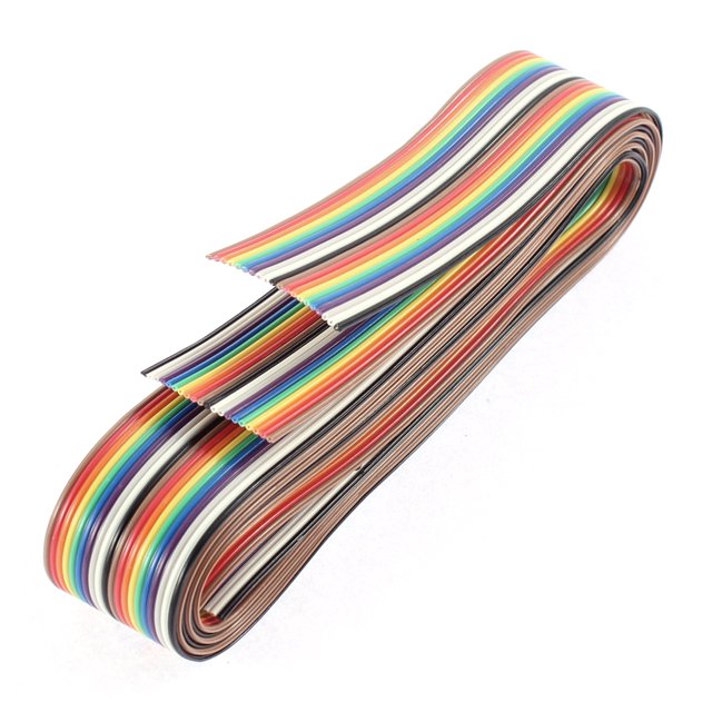 2pcs paso de 1,27 mm Alambre del cable de cinta plana de 20 pines 1 M IDC Unique Bargains cable de cinta plana