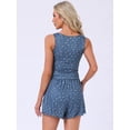 thumbnail image 4 of DARING DIVA Women's Ruffle Trim  Ruffled Camisole Tank Top and Shorts Pajamas Set L Blue, 4 of 7