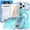 Sky blue, variant on Caseswill for iPhone 14 Pro Max Magnetic Case With 2X Screen Protector, Compatible with Magsafe, Cute Fashion Fluorescent Design, Slim Translucent Matte Phone Cover