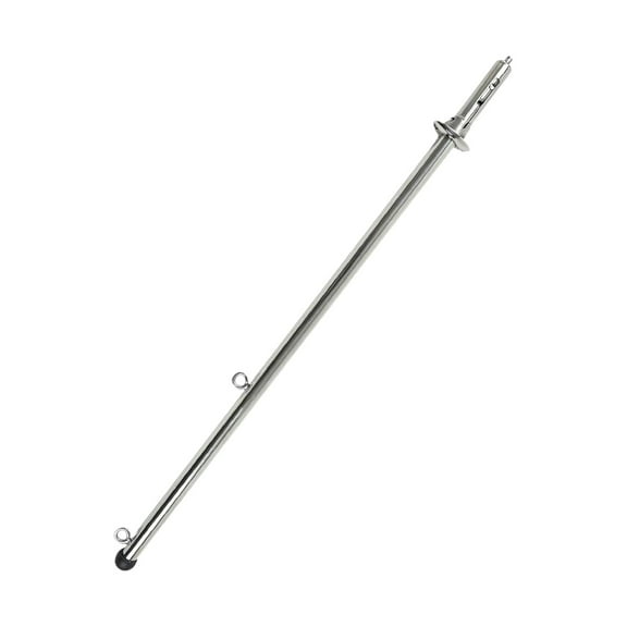 MARINE CITY 304 Stainless Steel Spring Mounting Socket with 30 Inches Flag Stanchion - Gloss Polished Smooth Finish - Ideal for Marines, Yachts, RVs - Boat Accessories