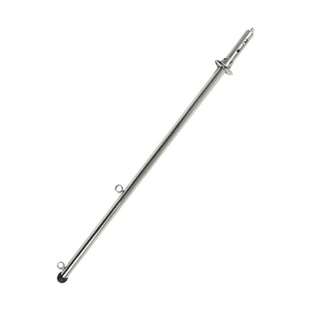 MARINE CITY 304 Stainless Steel Spring Mounting Socket with 30 Inches Flag Stanchion - Gloss Polished Smooth Finish - Ideal for Marines  Yachts RVs - Boat Accessories