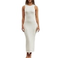 thumbnail image 1 of VISgogo, vestido sin mangas de punto sin mangas para mujer, vestido informal de verano de Color sólido con espalda descubierta para fiesta en la playa, ropa de calle VISgogo  moda, 1 of 9