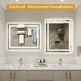 thumbnail image 5 of JIOABL LED Bathroom Mirror 32"x 40" with Stepless Dimmable Wall Mirrors with Anti-Fog, Vanity Mirror with 3 Color Modes, Shatter-Proof, Bathroom Mirror with LED Lights, 5 of 10