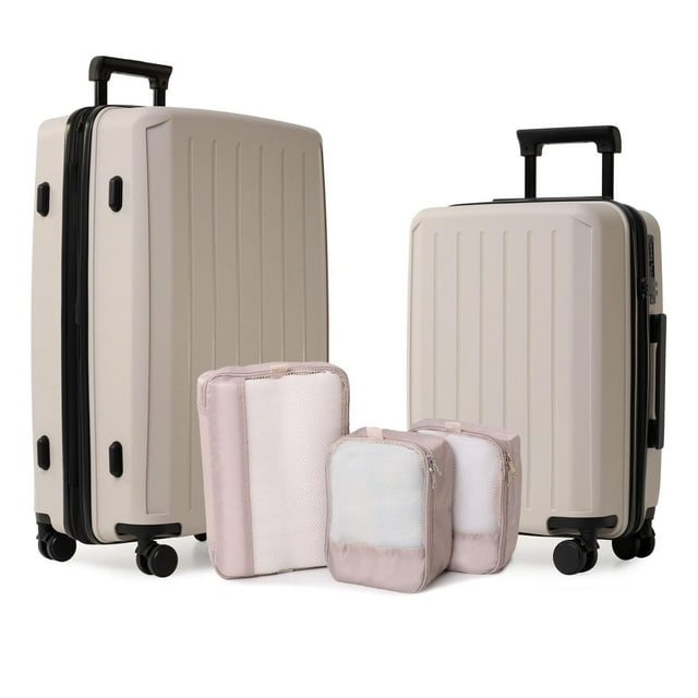 5-Piece Hardside Luggage Set: 28" Spinner Suitcase, 20" Carry-On & 3 Packing Cubes