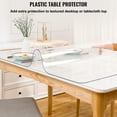BENTISM 96X42 inch Plastic Table Pad Thick Crystal Clear Table Cover