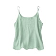 thumbnail image 4 of Lumtrix Shirts For Women Sleeveless Cotton Linen Tank Tops Summer Casual Loose Beach Spaghetti Strap Light Weight Camisole Green XL, 4 of 6