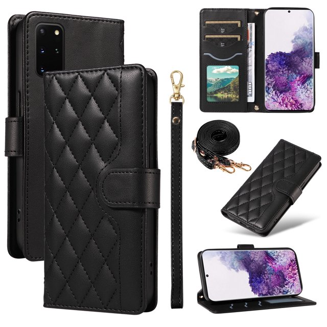 Samsung Galaxy S20 Plus Étui de Téléphone 5G, Portefeuille à Rabat Réglable avec Lanière Magnétique et Fentes pour Cartes