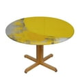thumbnail image 3 of JEUXUS  Yellow Grey Modern Abstract Art Painting Round Fitted Table Covers Elastic Edge Circle Tablecloth for Dining Party Holiday, 3 of 7