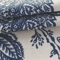 thumbnail image 2 of DriftAway Freda Jacobean Floral Linen Blend Blackout Thermal Insulated Energy Saving Privacy Window Curtain Valance Rod Pocket 2 Layers Single 50 Inch by 18 Inch plus 2 Inch Header Navy Beige, 2 of 7