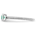 thumbnail image 3 of Diamond2Deal 14k Bague Émeraude en Or Blanc avec Lunette Carrée pour Femmes Taille - 7, 3 of 3