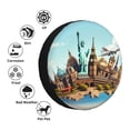 thumbnail image 4 of Goofa Iconic Global Landmarks Pattern Universal Tire Cover for Jeep, SUV, Truck, and Trailer – Waterproof, UV-Resistant,Easy to Install, Fits 14"-17" Tires-17 inch, 4 of 6