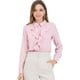 thumbnail image 1 of Allegra K Blusa Top Camisa Con Volantes De Gasa Elegante Con Botones Mangas Largas Oficina Trabajo Para Mujer Rosa XS Unique Bargains Camisa, 1 of 6