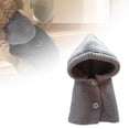 thumbnail image 1 of Otoño Invierno sombrero para mascotas moda fácil de usar orejas Sudadera con capucha suave clima frío gorro cálido perros capucha sombrero cálido para M gris, 1 of 9