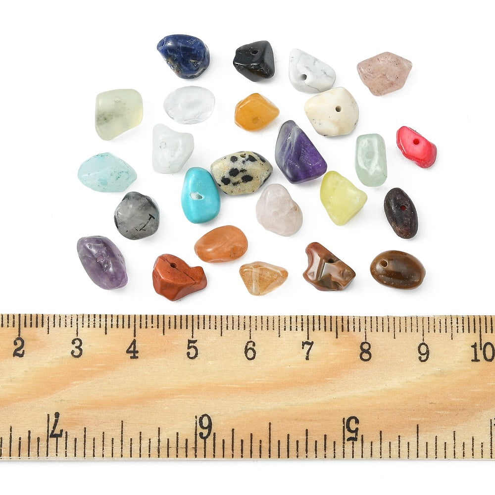 1Bag DIY Mixed Stone Bracelet Making Kit Including Gemstone & Natural Shell Chips Beads Alloy Clasps
