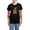 With Blue Strpe Pant, variant on - Halloween Letter H Witch Monogram Women's Dark Paj - Women's Short Sleeve Print T-Shirt and Pants Dark Cotton Pajama Set