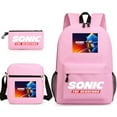 thumbnail image 4 of AFeng Gifts Cartoon Sonic Schoolbag Three-piece Set Sonic The Hedgehog Backpack Large Capacity Student Outdoor Computer Canvas Bag, 4 of 5