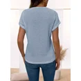 thumbnail image 4 of MORTTIC Women's Lace Splicing Short Sleeve Crew Neck T-Shirt, Summer Loose Fit Casual Tee Top, XL, 4 of 4