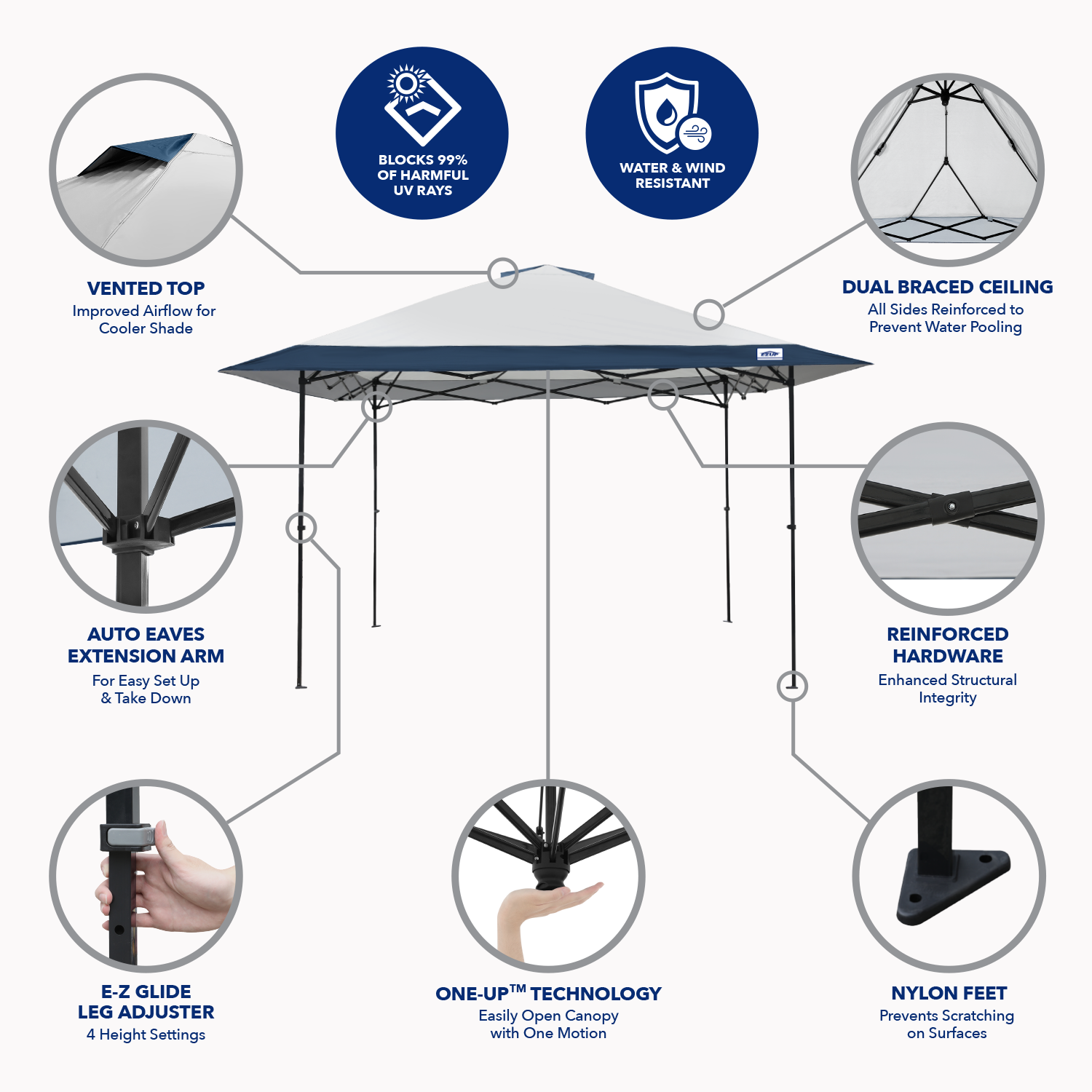 E-Z UP 13x13 Instant Canopy Tent with Roller Bag photo 3