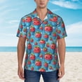 thumbnail image 4 of Lsque Cute Strawberry Flower Pot pattern Hawaiian Shirt for Men, Unisex Summer Beach Casual Short Sleeve Button Down Shirts-X-Large, 4 of 9