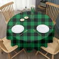 thumbnail image 3 of Buffalo Plaid Green Black Round Table Cloth,Wrinkle Resistant Table Cover with Polyester,Waterproof Reusable Tableclothes for Home Decor Summer Spring Picnic Dining Holiday (Round,60x60inch), 3 of 6
