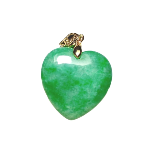 Guardurnaity Exquisito collar de corazón de Jade verde colgante símbolo de amor y belleza collar de corazón de Jade colgantes Ropa, zapatos y accesorios Miscelánea oro