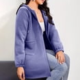 thumbnail image 6 of Hoodies Womens Purple Zip Up Long Hoodie Long Sleeve Tops Women Hoodies Pullover Winter Hoodie XXL, 6 of 9