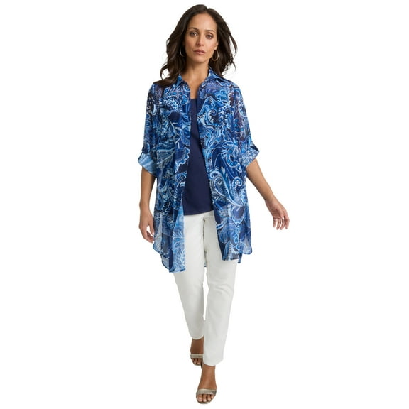 Jessica London Women's Plus Size Sheer Georgette Mega Tunic