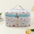 thumbnail image 2 of Large Capacity Floral Cosmetic Bag - Quilted Polyester, Lightweight, Multi-Compartment - for Travel, Toiletries Storage & Fashionable Organization, 2 of 4
