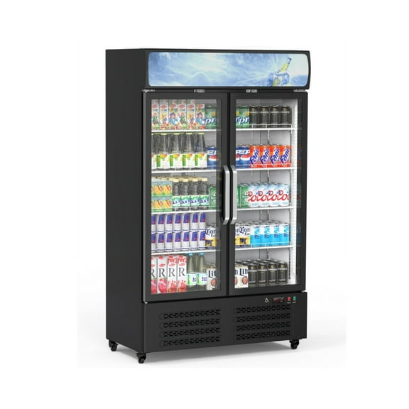 Commercial Refrigerator Display Cabinet Glass Door Display Refrigerator,3.5 cu.ft. Single Door Countertop Pastry Display Cabinet, Double Glazing with Interior LED Lighting, SC-760FA 115V/350W