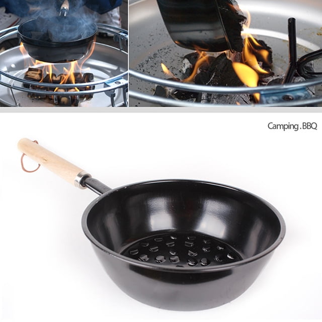Estufa de carbón Olla Mango de madera Olla de cocina de carbón para acampar Picnic Viajes Barbie Nuevos Originales