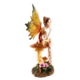 thumbnail image 5 of Ain’t It Nice Fairy Figurine Orange with Clear Wings and Patterned Socks Enjoying Nature Surrounded by Mushrooms Collectible Fairy Statue Fantasy Décor Sculpture, 6.5(L) X 3.5(W) X 7.5(H) Inches, 5 of 6