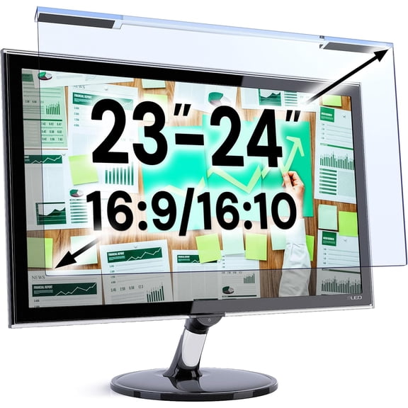 VINTEZ Blue Light Blocking Screen Protector Panel for 23, 23.6, 23.8, 24 inch Diagonal Eye Protection Filter Film - Widescreen Laptop and Monitor Frame Hanging Type (W 21.2" X H 13.4") [1 Pack]