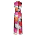 thumbnail image 4 of Summer Saving Wycnly Jumpsuits for Women Dressy Vintage Empire Waist Plus Size Wide Leg Overalls Jumpsuits Summer Round Neck Sleeveless Floral Print Long Trendy Rompers Hot Pink m, 4 of 6