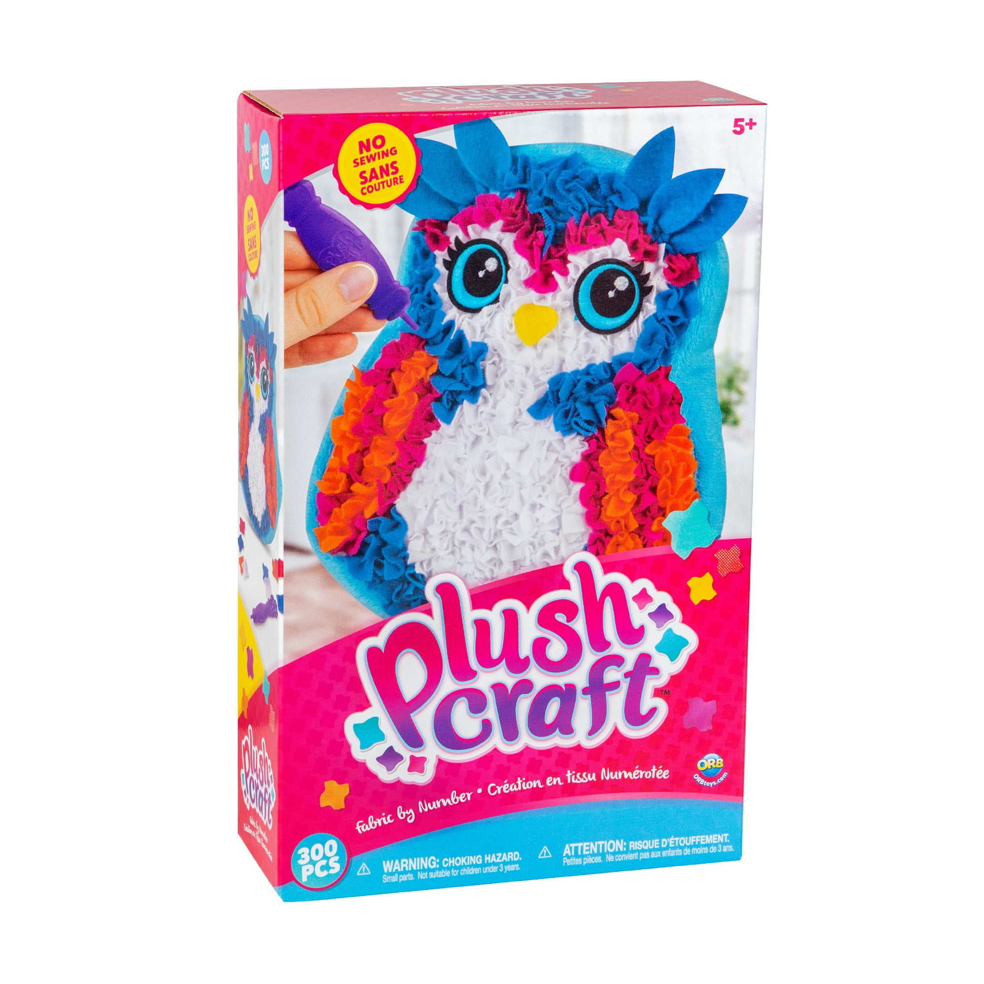 PlushCraft Craft by Numbers Fabric Pillow Kit Owl