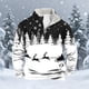 thumbnail image 4 of Ceisia Warm Fleece-Lined Mens Loose Fit Christmas Print Half-Zip Stand Collar Sweatshirt Gifts, 4 of 6