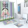 thumbnail image 4 of Yhmxh Décoration pour la Maison Rideau de Douche Lapin de Pâques Oeuf Maison Salle de Bain Séparation Humide/sèche Cloison Rideau de Douche Imperméable Décorations de Bienvenue à la Maison Déco de Printemps, 4 of 5